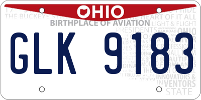 OH license plate GLK9183