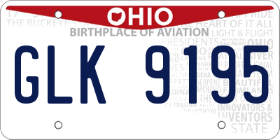 OH license plate GLK9195