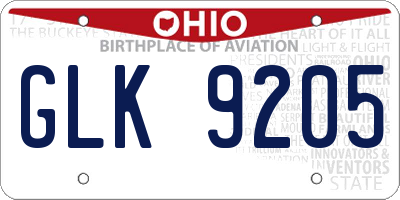 OH license plate GLK9205