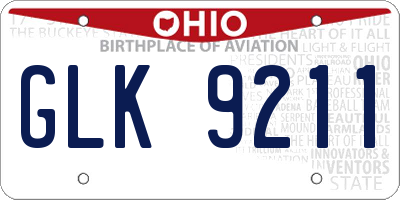 OH license plate GLK9211