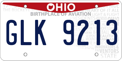OH license plate GLK9213