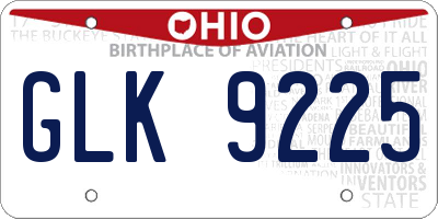 OH license plate GLK9225