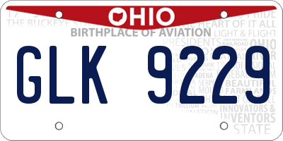 OH license plate GLK9229