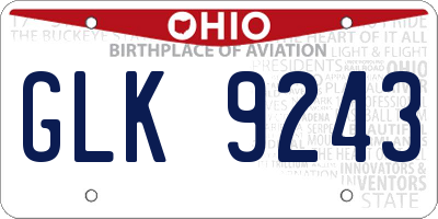 OH license plate GLK9243