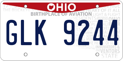 OH license plate GLK9244
