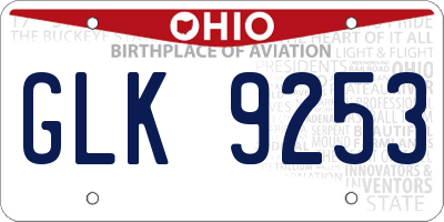 OH license plate GLK9253