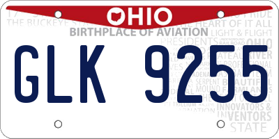 OH license plate GLK9255