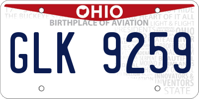 OH license plate GLK9259