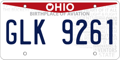 OH license plate GLK9261