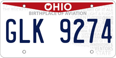 OH license plate GLK9274