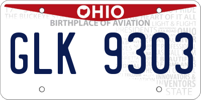 OH license plate GLK9303