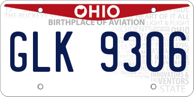 OH license plate GLK9306