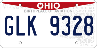 OH license plate GLK9328