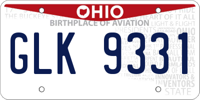 OH license plate GLK9331