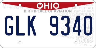 OH license plate GLK9340