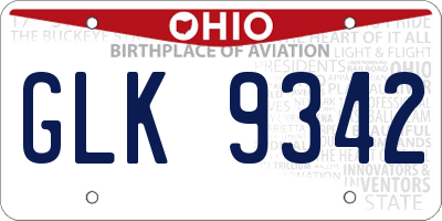 OH license plate GLK9342