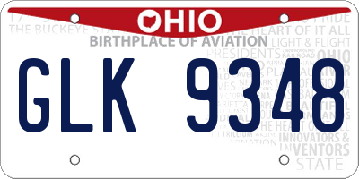 OH license plate GLK9348