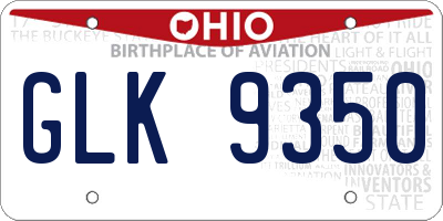 OH license plate GLK9350