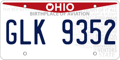 OH license plate GLK9352