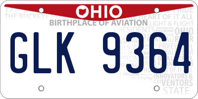 OH license plate GLK9364
