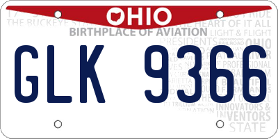 OH license plate GLK9366