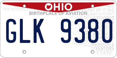 OH license plate GLK9380
