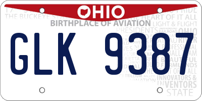 OH license plate GLK9387