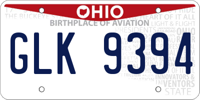 OH license plate GLK9394