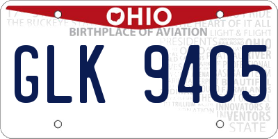OH license plate GLK9405
