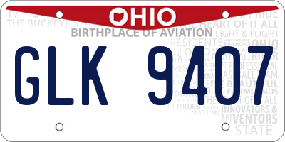 OH license plate GLK9407