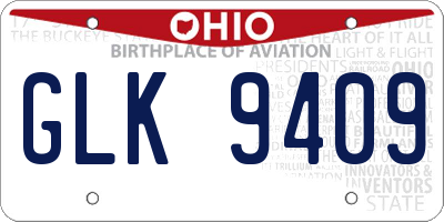 OH license plate GLK9409