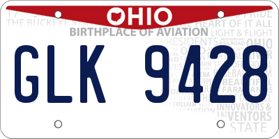 OH license plate GLK9428