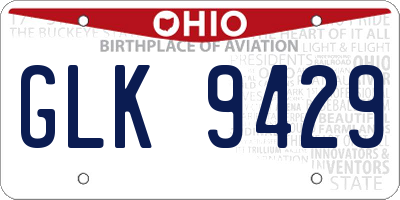 OH license plate GLK9429