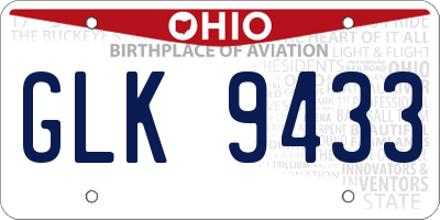 OH license plate GLK9433