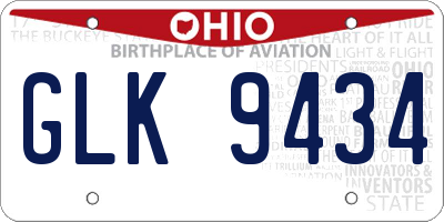 OH license plate GLK9434