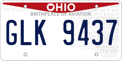 OH license plate GLK9437