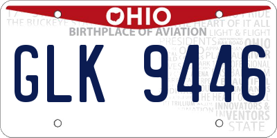OH license plate GLK9446
