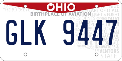 OH license plate GLK9447