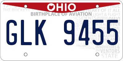 OH license plate GLK9455
