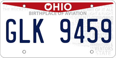 OH license plate GLK9459