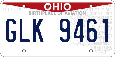 OH license plate GLK9461