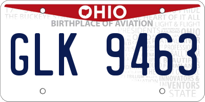 OH license plate GLK9463