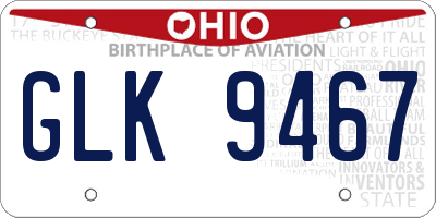 OH license plate GLK9467
