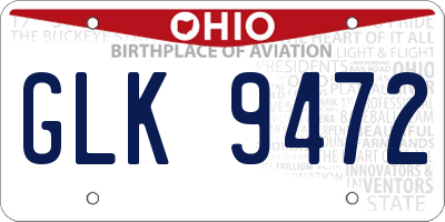 OH license plate GLK9472
