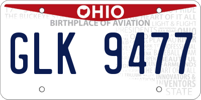 OH license plate GLK9477