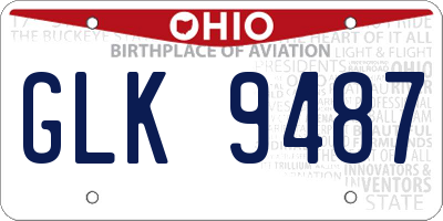 OH license plate GLK9487