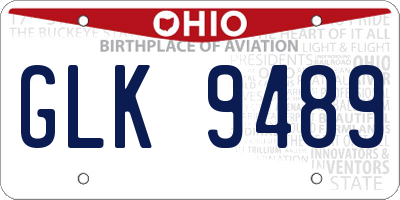 OH license plate GLK9489