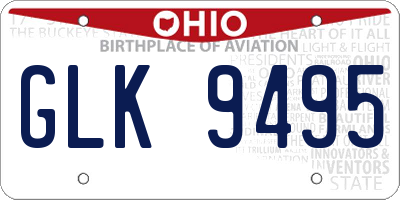 OH license plate GLK9495