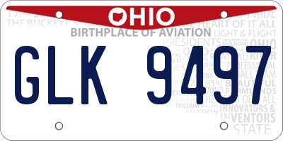 OH license plate GLK9497