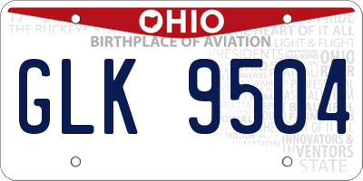 OH license plate GLK9504